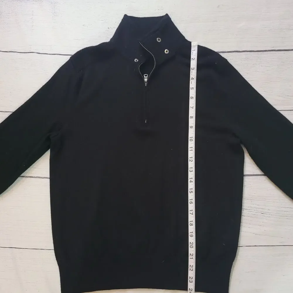 Banana Republic Size	M Merino Wool Blend Half Zip Button Collar Pullover Sweater
